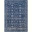 Navy and Ivory High Pile Synthetic Rectangular Rug