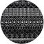 Black and Ivory Round Boho Synthetic Area Rug