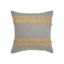 Gray and Ochre Handcrafted Tufted Throw Pillow