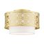 Calinda Soft Gold Drum LED Semi-Flush Mount with Handcrafted Shade