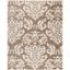 Elegant Gray Floral Shag Rug, Hand-Knotted Synthetic, Easy Care