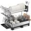 Stainless Steel 2-Tier Dish Drying Rack with Utensil Cup