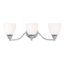 Polished Chrome 3-Light Vanity with Satin Opal Glass Shades