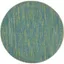 Blue Green Round Synthetic Indoor/Outdoor Area Rug