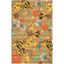 Brown and Multicolor Floral Wool and Viscose Area Rug