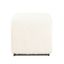 White Faux Fur Cube Ottoman with Metal Base