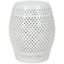 Elegant White Ceramic Diamond-Pierced Garden Stool, 14"x17.5"