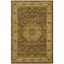 Ivory and Green Hand-Tufted Wool Area Rug, 5' x 8'