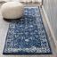 Modern Persian Navy & Ivory Synthetic Area Rug - Easy Care