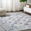 Ivory Blue Red Floral Rectangular Synthetic Area Rug