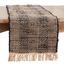 Black and Beige Striped Cotton Chindi Table Runner