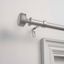 Matte Silver Adjustable Curtain Rod with Ribbed Finials