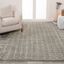 Ivory and Gray Geometric Dot Shag Area Rug