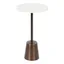 Tira Round Side Table in White and Bronze with Marble and Iron