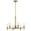 Torvee 26" Brushed Natural Brass 6-Light Geometric Chandelier