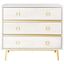 Katia White Wash and Gold 3-Drawer Transitional Chest