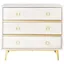 Katia White Wash and Gold 3-Drawer Transitional Chest