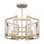 White Gold Geometric Glass Semi-Flush Mount Light