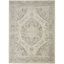 Ivory and Grey Synthetic Rectangular 4' x 6' Area Rug