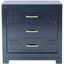 Transitional Black 3-Drawer Nightstand with Greek Key Design