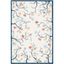 Ivory Floral Handmade Wool 4' x 6' Area Rug