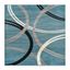 Blue Abstract Circles Design Reversible Square Area Rug