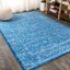 Azul Filigree Blue and White Synthetic Area Rug