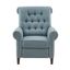 Transitional Blue Tufted Recliner with Bronze Nailhead Trim
