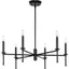 Elara Matte Black Steel 6-Light Chandelier with Clear Glass Shades