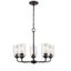 Elegant Moven 5-Light Chandelier in Rubbed Bronze with Seeded Glass