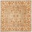 Ivory and Light Green Hand-Tufted Wool Square Rug