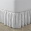 Full Gray Cotton Ruffled Bed Skirt with Stripes