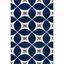 Modern Handmade Navy Synthetic 6' x 9' Geometric Tufted Rug