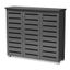 Adalwin Dark Gray 3-Door Wooden Shoe Storage Cabinet