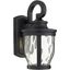 Black and Clear Hammered Glass LED Outdoor Wall Lantern