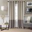 Braiden Linen and Gray Blackout Grommet Curtain Panel