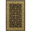 Black and Ivory Floral Rectangular Synthetic Area Rug