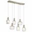 Brushed Nickel 6-Light Linear Chandelier with Clear Glass Shades