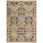 Ivory Multicolor Floral Synthetic 5'3" x 7'3" Area Rug