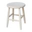 Unfinished Solid Parawood Scooped Seat Stool