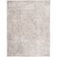 Ivory and Taupe Round Hand-Knotted Synthetic Rug