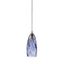 Milan Satin Nickel Mini Pendant with Starburst Blue Glass