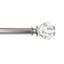 Brushed Nickel Curtain Rod with Faceted Crystal Finials, 36-66 inch