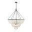 Rylee Matte Black 15-Light Chandelier with Frosted Glass Beads