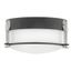 Aged Zinc Etched Opal Glass 16W LED Flush Mount Light