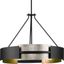 Lowery 28.5" Matte Black and Gold Drum Pendant Light