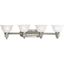 Madison Brushed Nickel 4-Light Wall Bracket with White Etched Glass