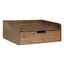 Rustic Brown Wood Floating Shelf with Drawer, 21"