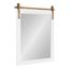 White and Gold Rectangular Wood Framed Wall Mirror