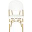 Off-White Faux Bamboo and Wicker Bistro Chair Set